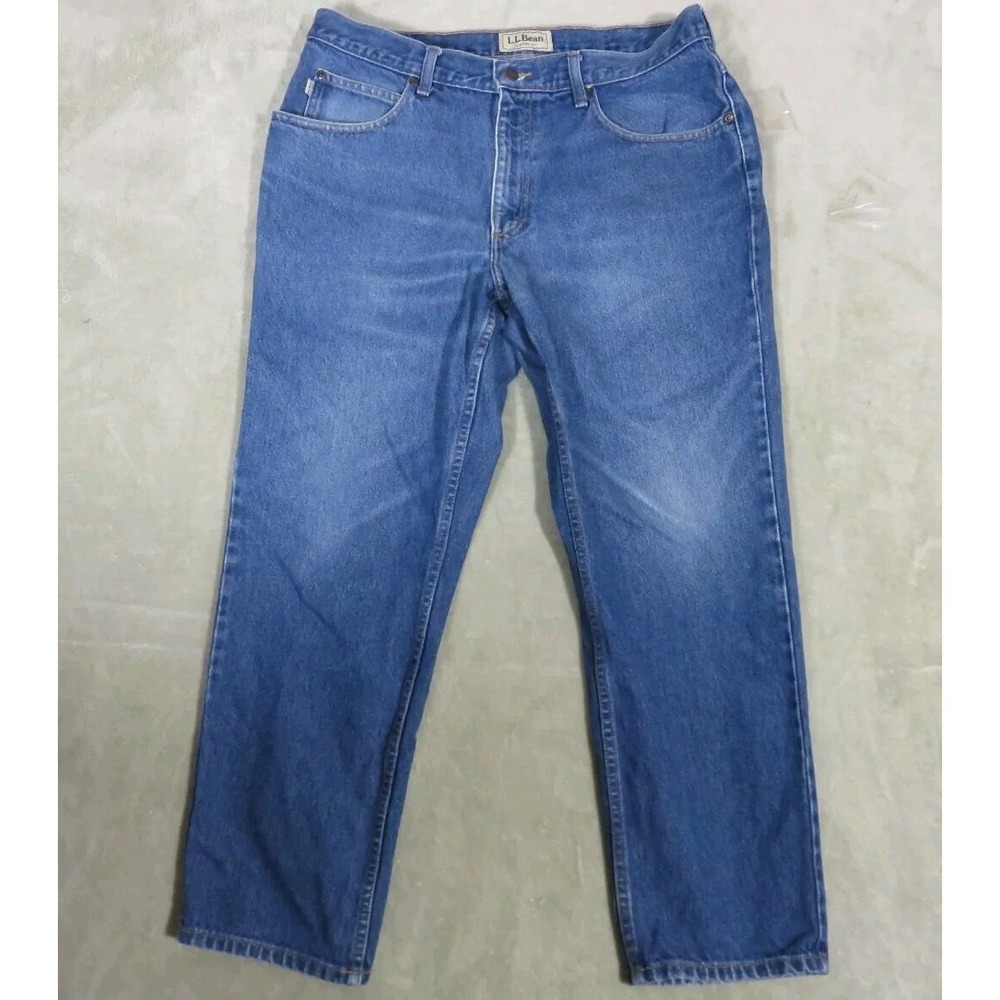 L.L. Bean Men's Bootcut Jeans in Medium Blue